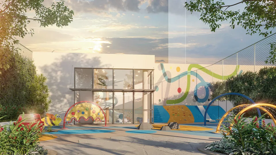 Kids area and playground at Casas Claris