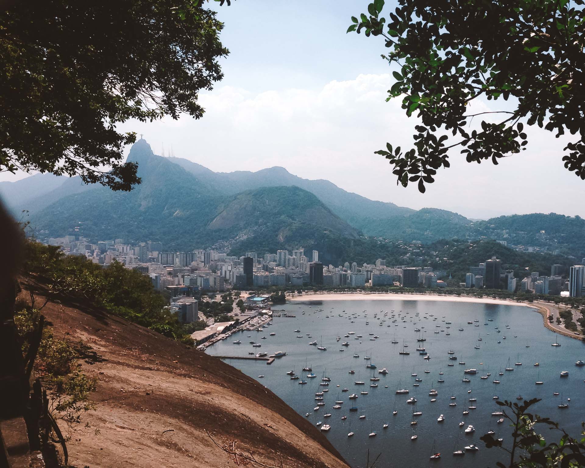 Aerial view of Botafogo — Sugarloaf Mountain and Guanabara Bay