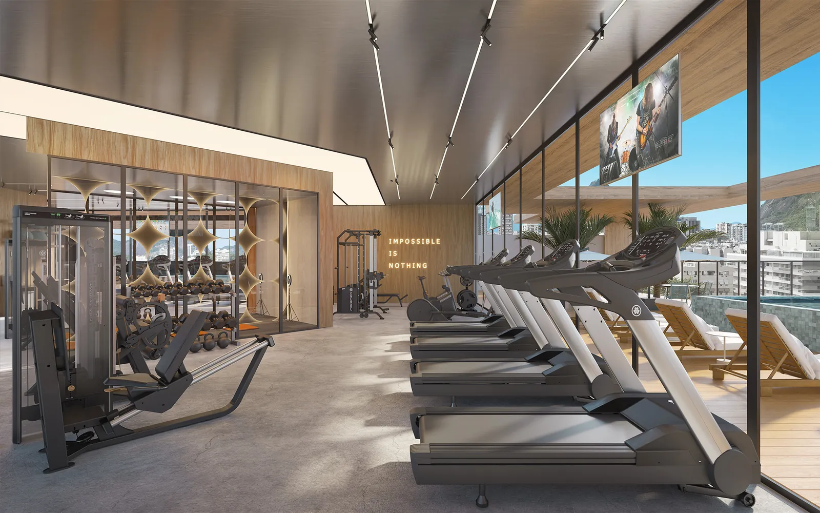 Salle de sport sur le toit de First Humaitá