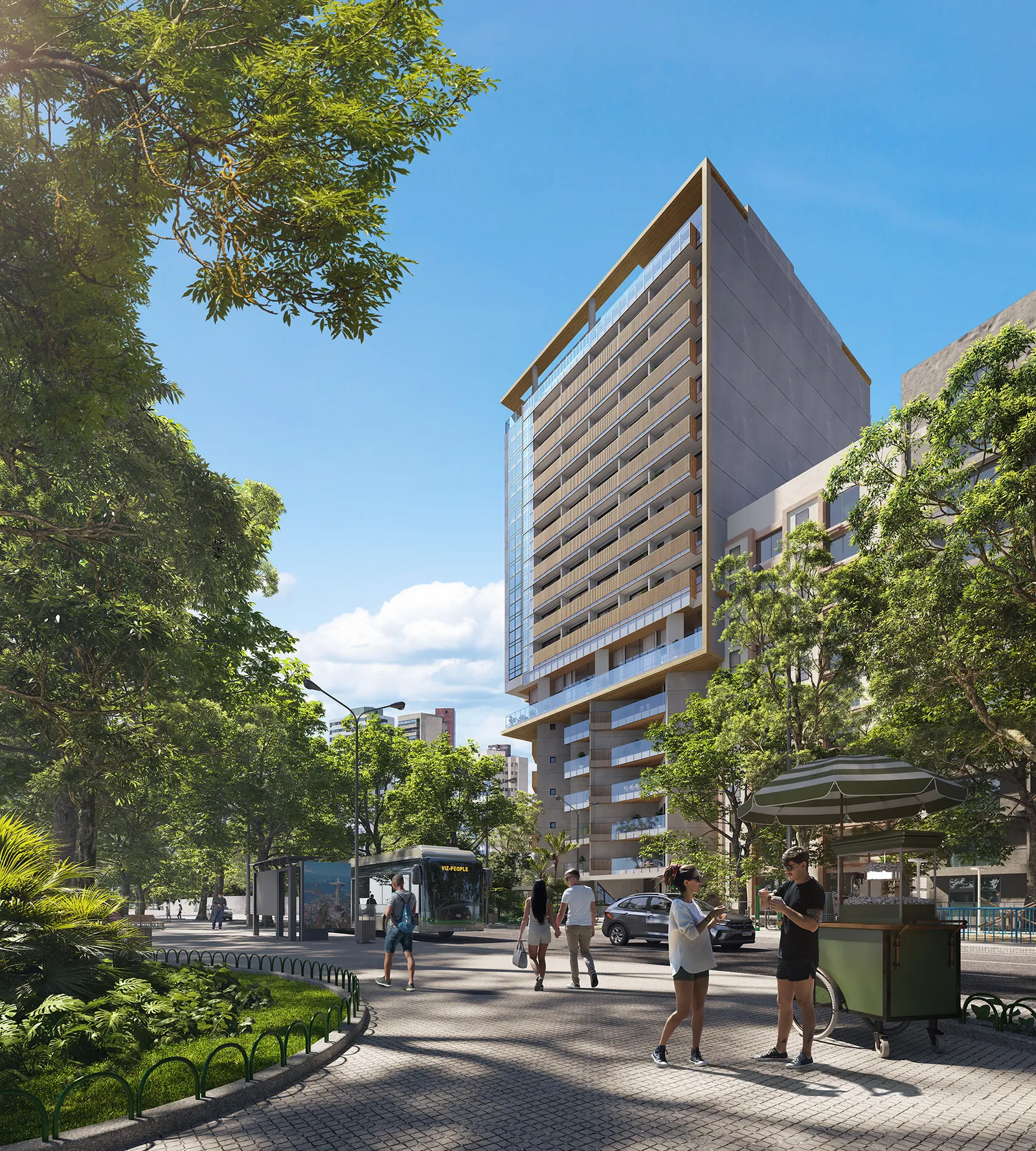 First Humaitá vu de l'autre côté de la place du Largo dos Leões