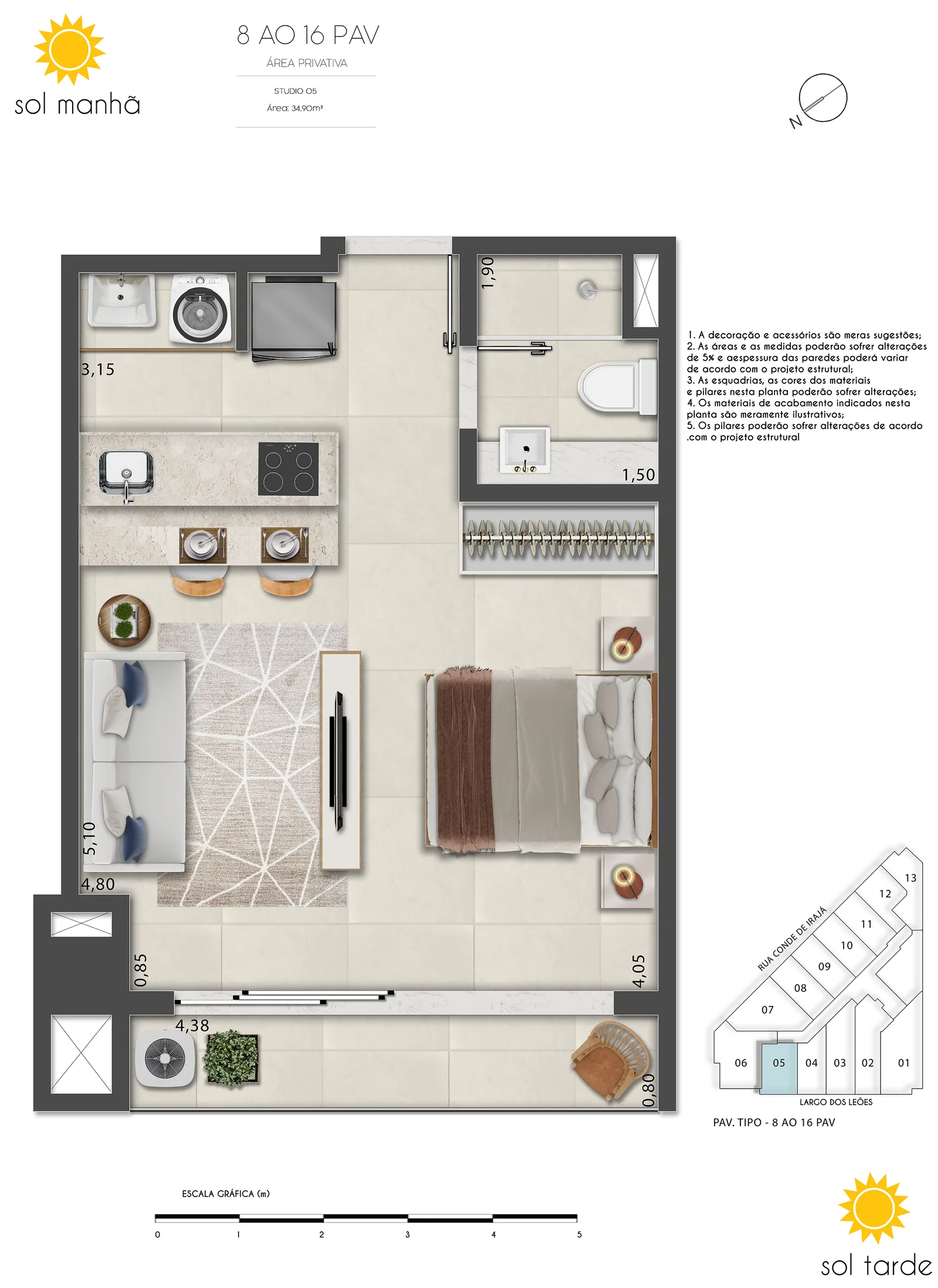 First Humaitá zone haute — lot 05 plan, 34,90 mètres carrés, vue Corcovado