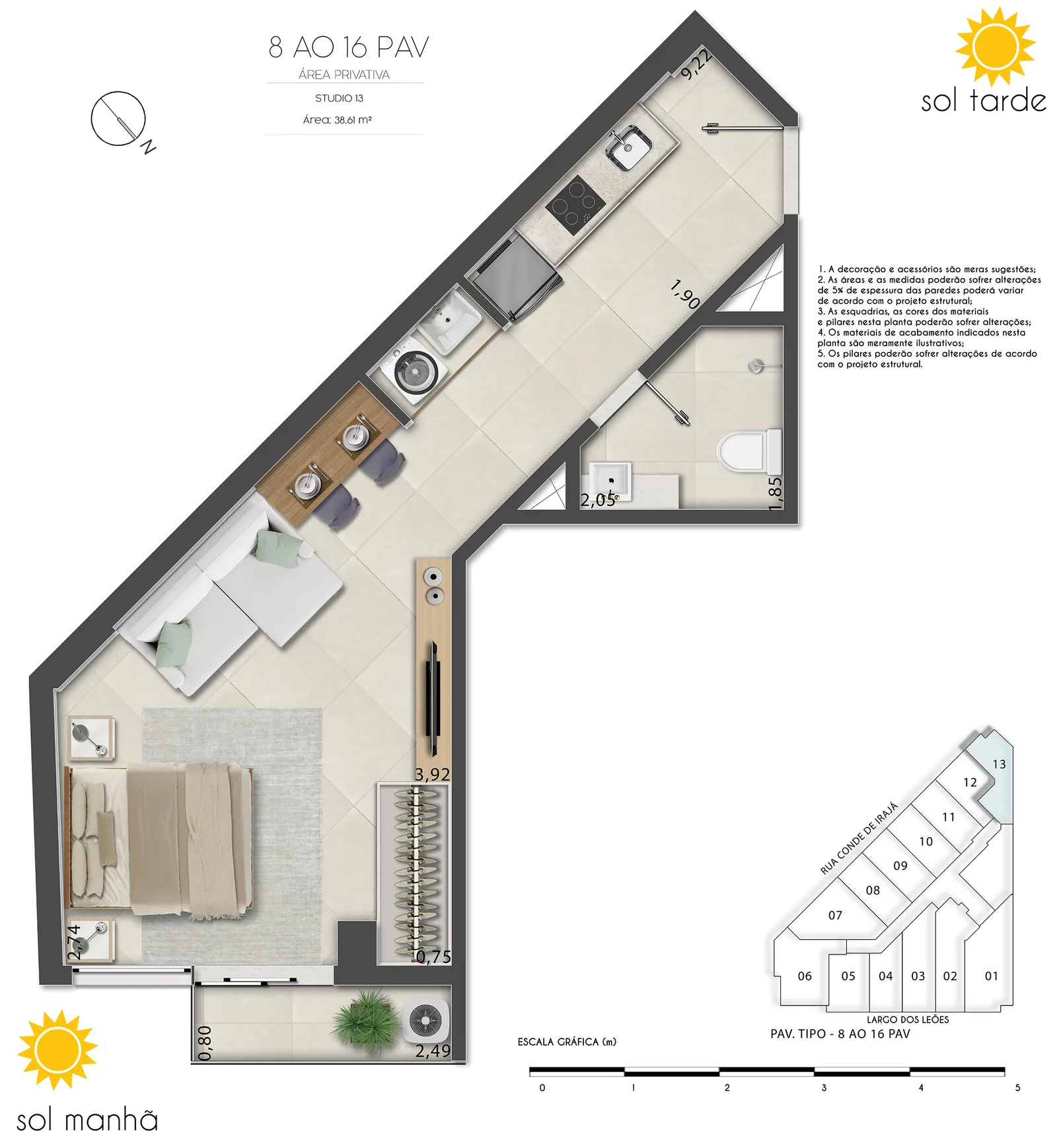 First Humaitá zone haute — lot 10 plan, 36,58 mètres carrés