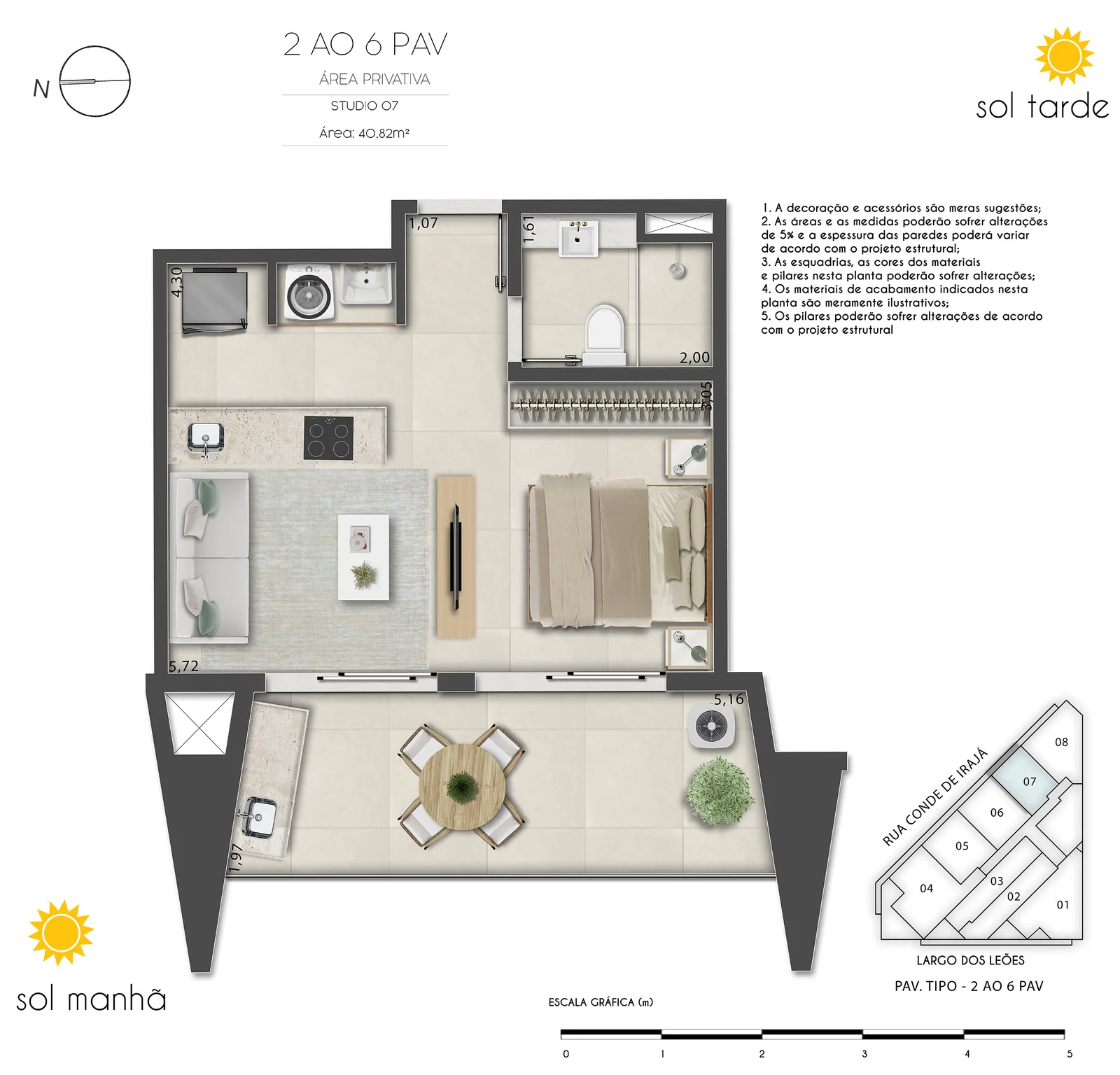 First Humaitá zone basse — lot 07 plan, 40,82 mètres carrés, vue Pain de Sucre