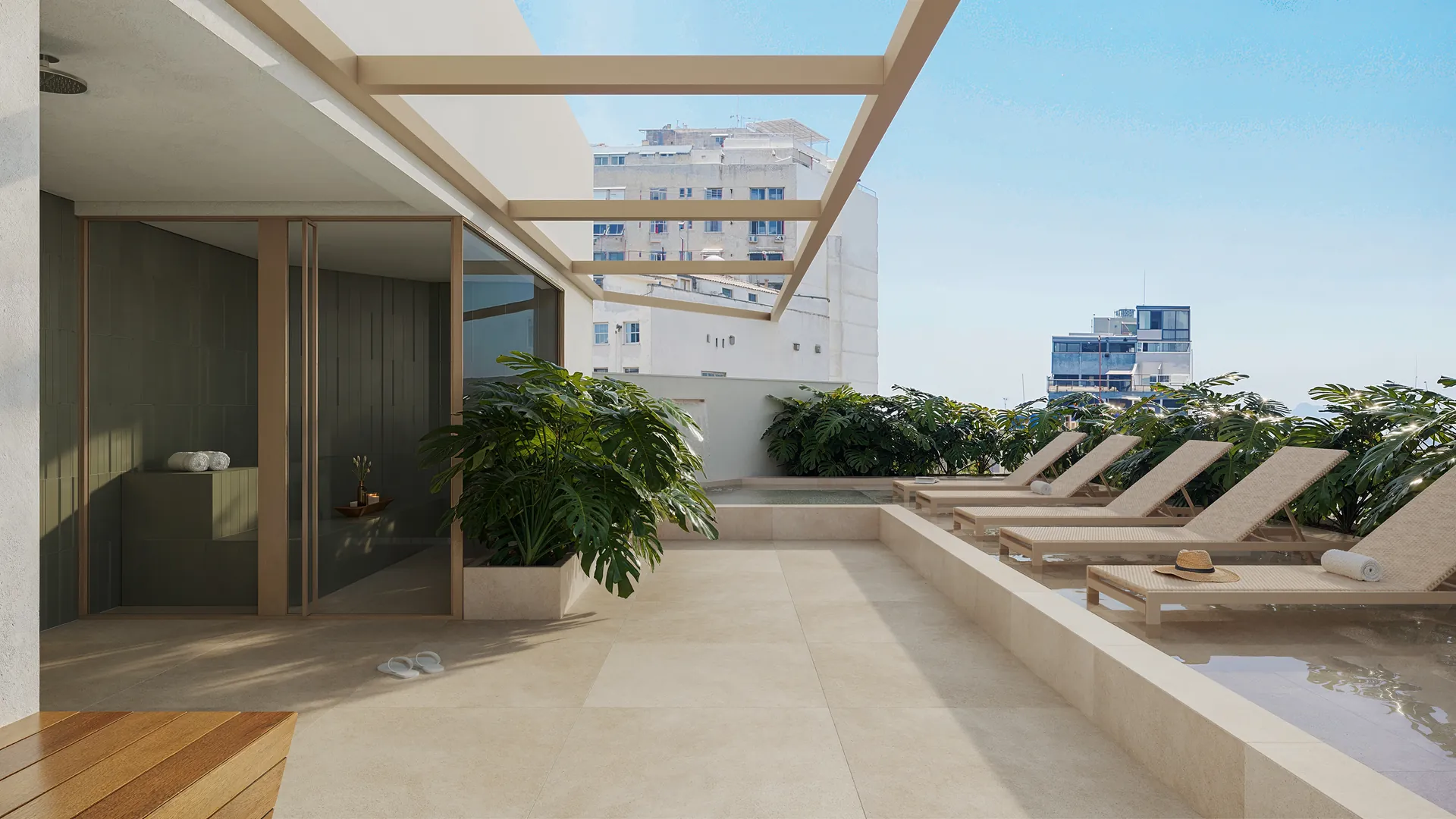 Lounge area with pool and sauna — Soul Rio Flamengo