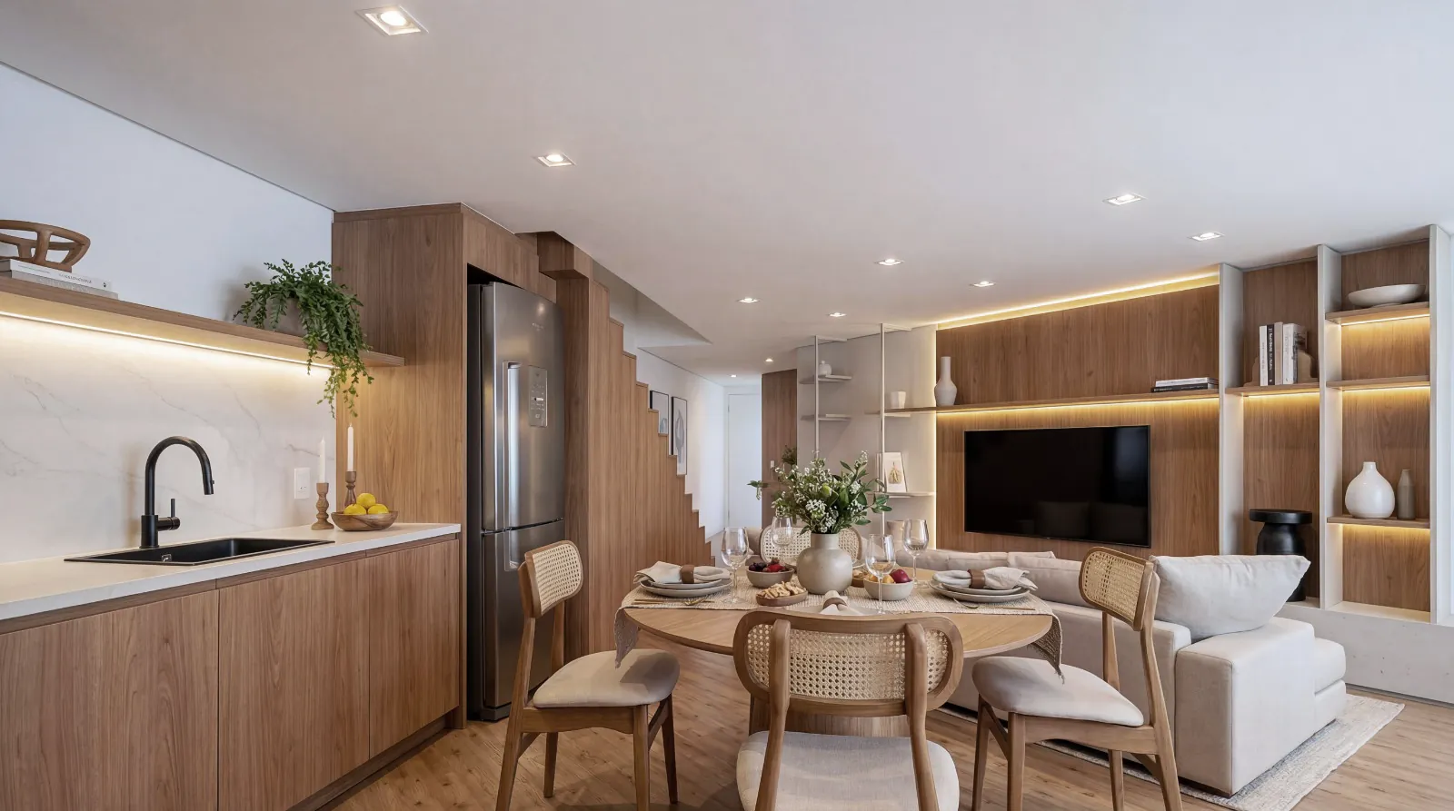 Salón y comedor del Townhouse 101 de Vista Joá